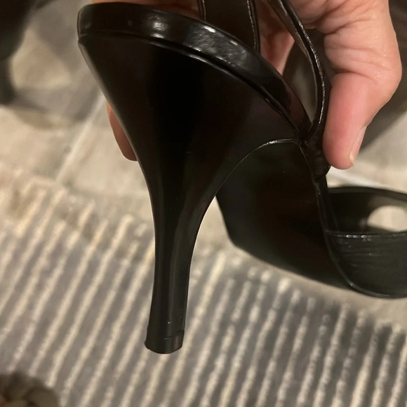 Style & Co size 9 1/2 black dressy sling back peep toe heels - Picture 7 of 7